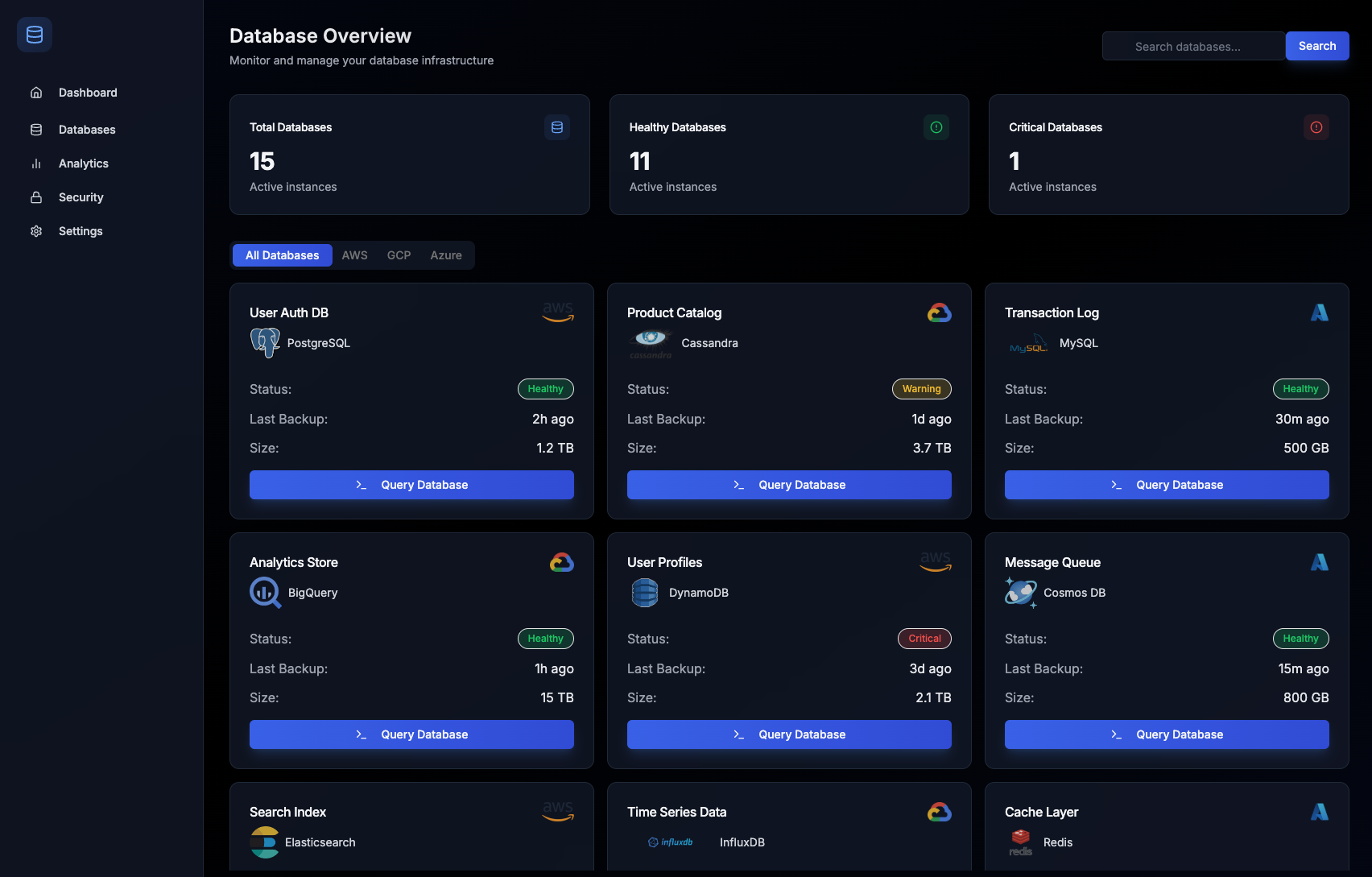 Database Backup Dashboard